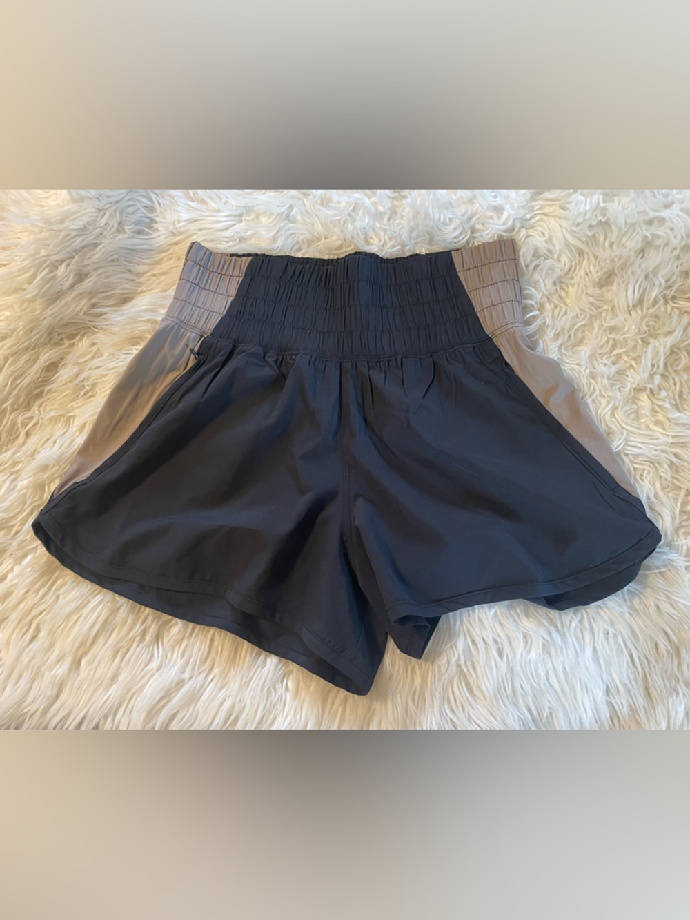 Abercrombie & Fitch Black and Taupe Athletic Shorts
